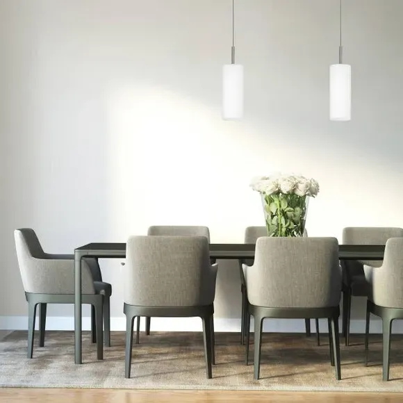 Cylindrical Pendant Light - Satin Nickel, Steel