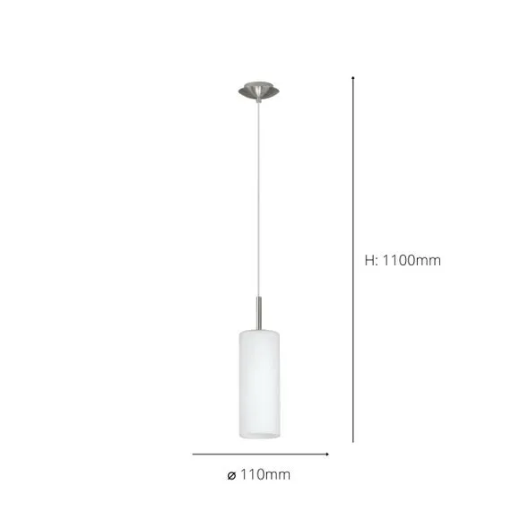 Cylindrical Pendant Light - Satin Nickel, Steel