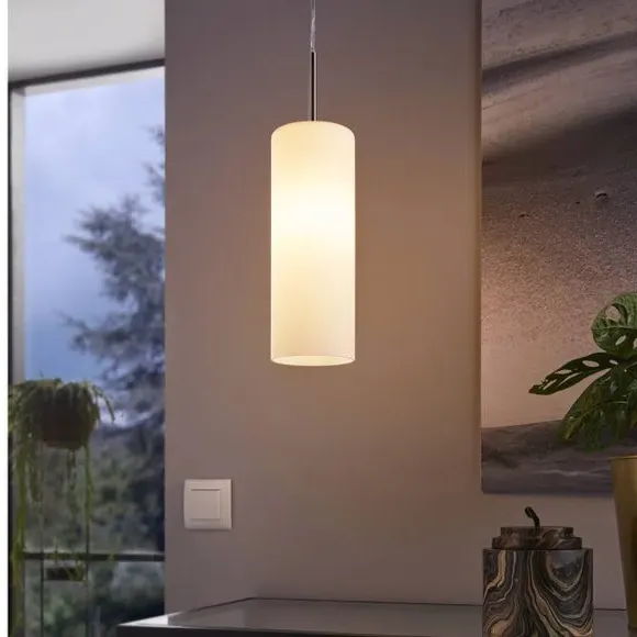 Cylindrical Pendant Light - Satin Nickel, Steel image