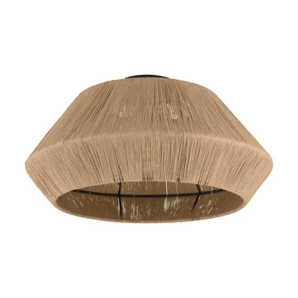 Diamond Flush Ceiling Light - Black, Hemp Yarn