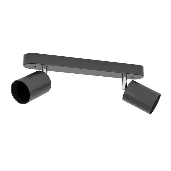 2-Light Semi Flush Spotlight Bar - Black, Steel image