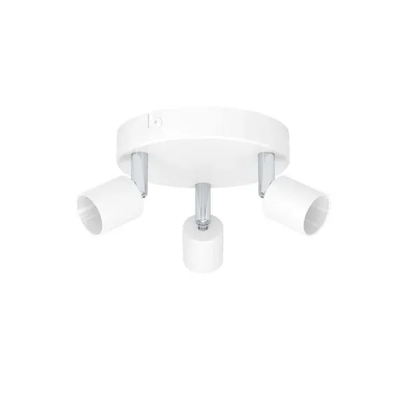 3-Light Semi Flush Spotlight - White, Steel image