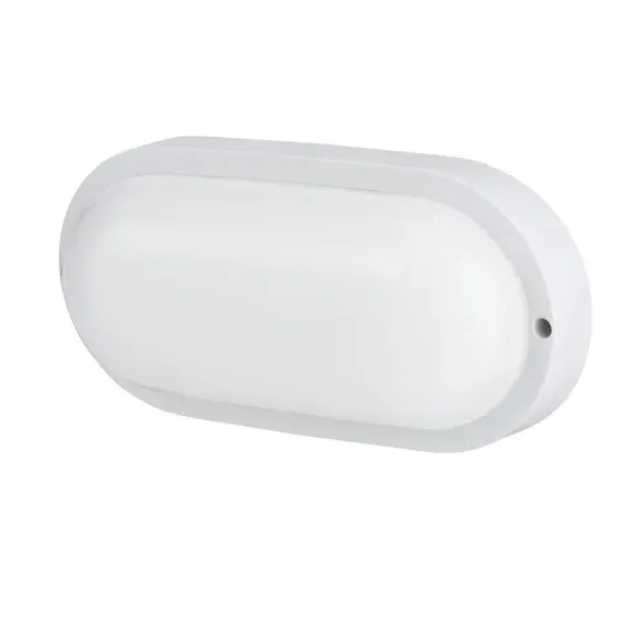 Oval Flush Ceiling Light - White, Plastic image