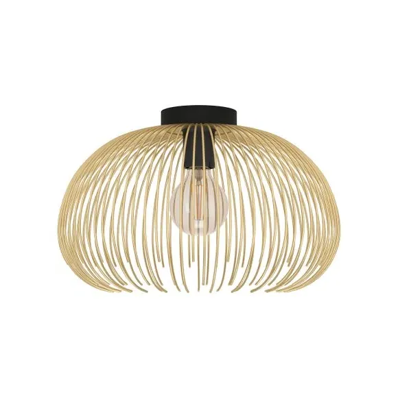 Flush Ceiling Light Wire Design - Black, Metal