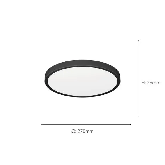 Flush Ceiling Light with Color Changing - Black