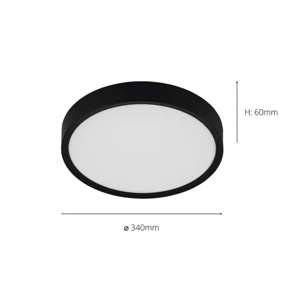 Flush Ceiling Light with LED - Black