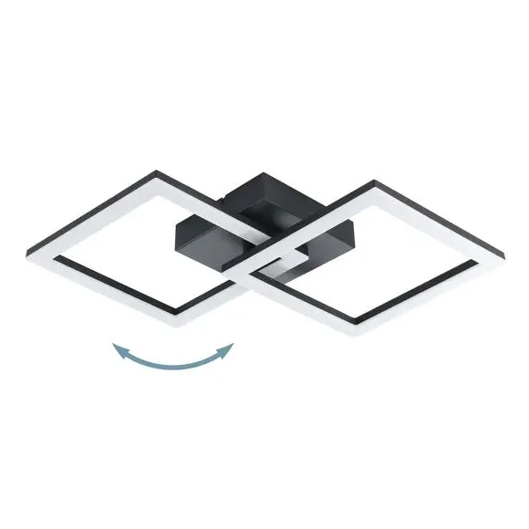 Flush Ceiling Light with LED - Black, Steel