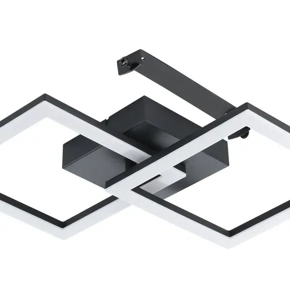 Flush Ceiling Light with LED - Black, Steel