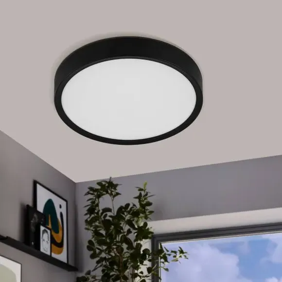 Flush Ceiling Light with LED - Black image