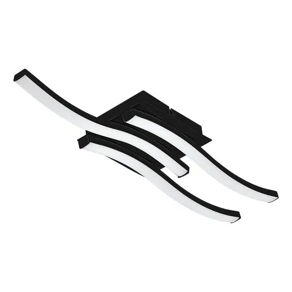 Flush Wall & Ceiling Light - Black, Steel