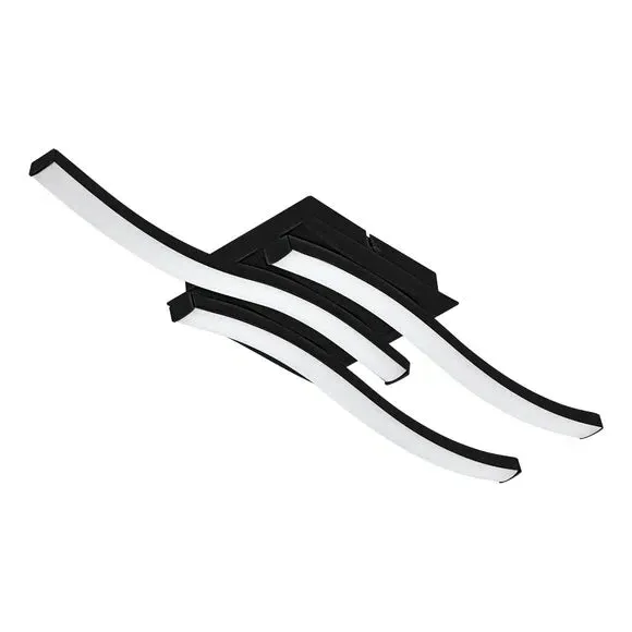 Flush Wall & Ceiling Light - Black, Steel