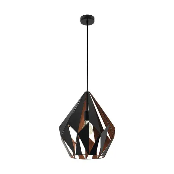 Geometric Pendant Light Art Deco - Black, Steel image