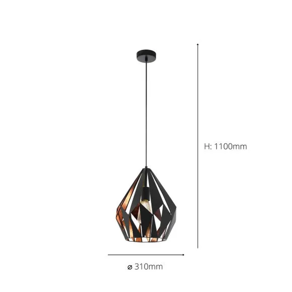 Geometric Pendant Light - Copper, Steel
