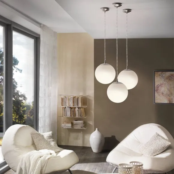 Globe Pendant Light - Satin Nickel, Glass