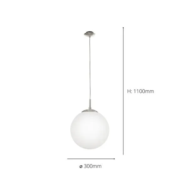 Globe Pendant Light - Satin Nickel, Glass