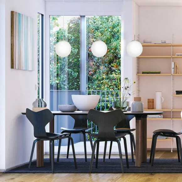 Globe Pendant Light - Satin Nickel, Glass