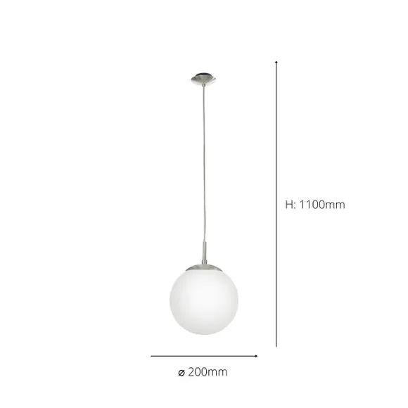 Globe Pendant Light - Satin Nickel, Glass