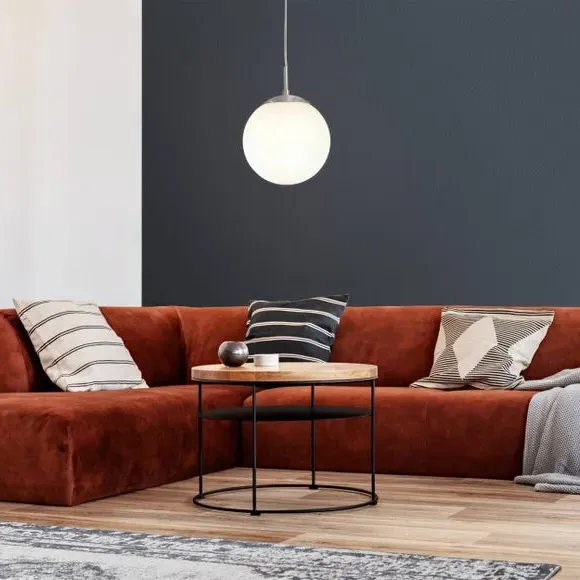 Globe Pendant Light - Satin Nickel, Glass image