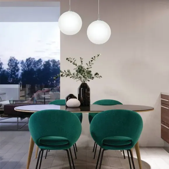 Globe Pendant Light - Satin Nickel, Glass image