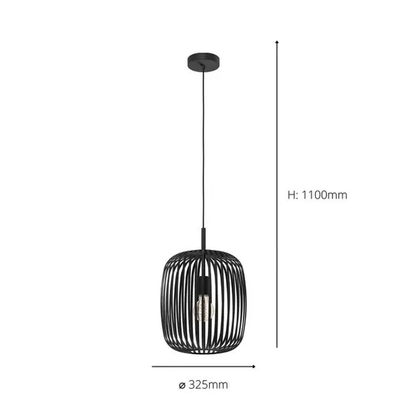 Industrial Pendant Light Adjustable - Black