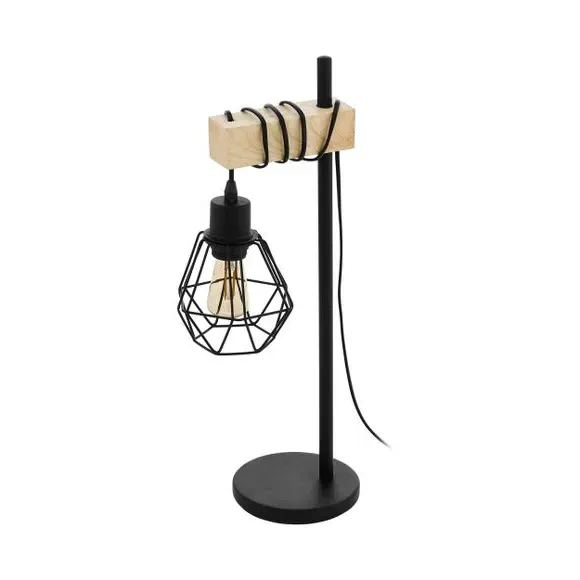 Industrial Table Lamp with Cage - Black, Steel