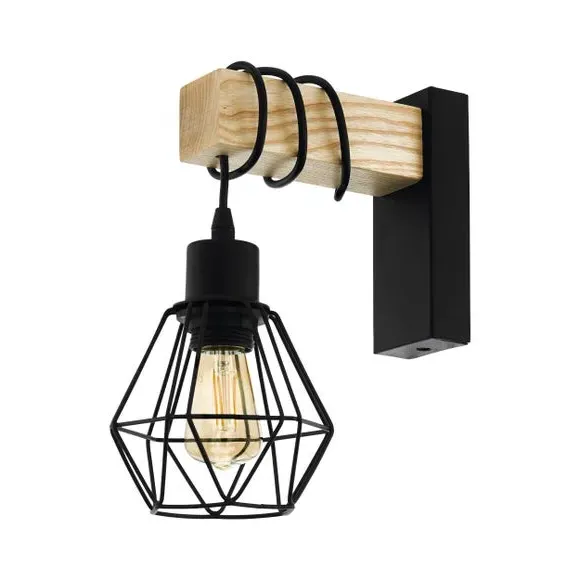 Industrial Wall Light - Black, Metal