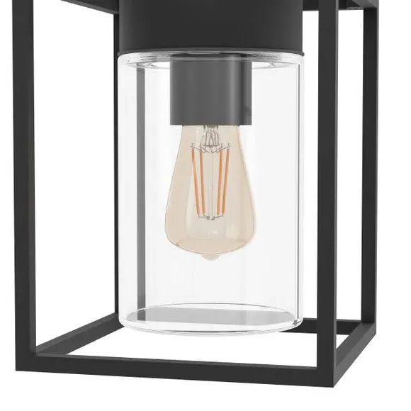 Industrial Wall Light with IP44 Rating - Black