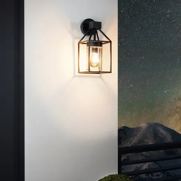 Industrial Wall Light with IP44 Rating - Black image