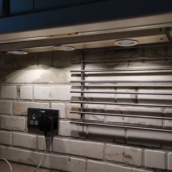 LED Flush Cabinet Light - Satin Nickel, Metal