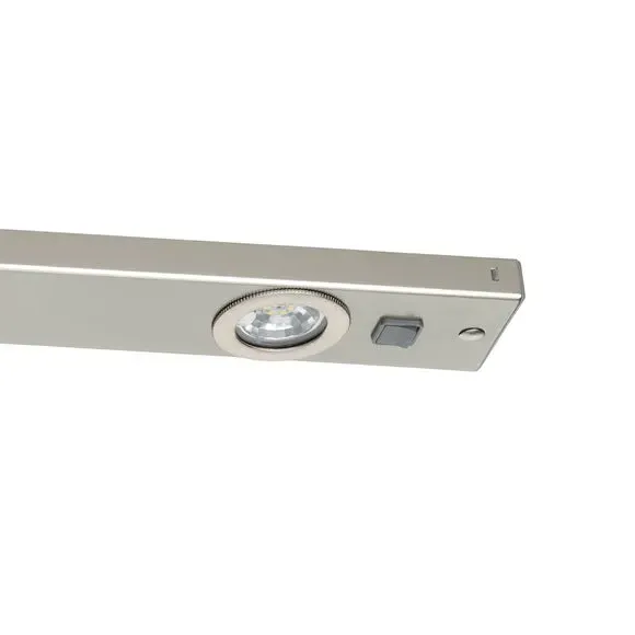 LED Flush Cabinet Light - Satin Nickel, Metal