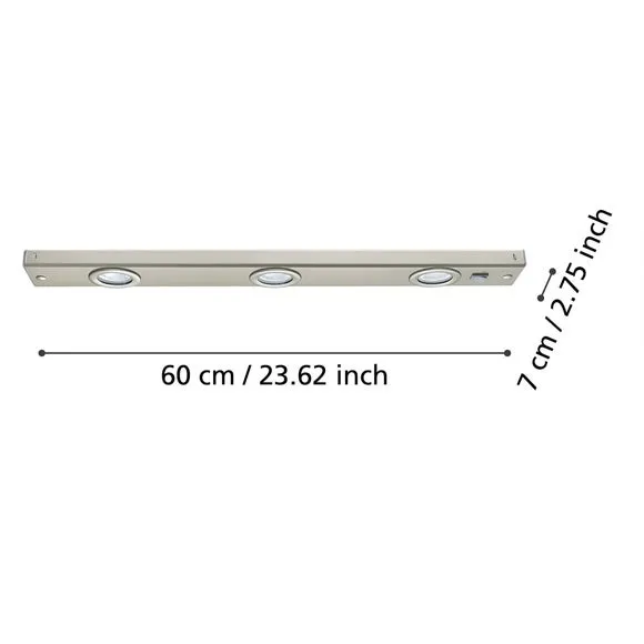 LED Flush Cabinet Light - Satin Nickel, Metal