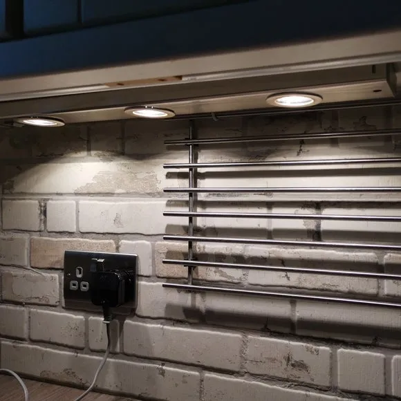 LED Flush Cabinet Light - Satin Nickel, Metal image