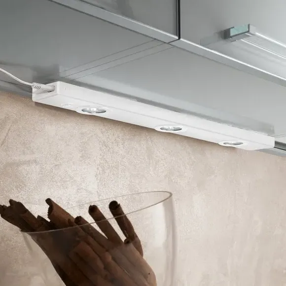 LED Flush Cabinet Light - White, Metal