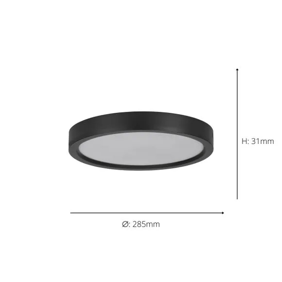 LED Flush Ceiling Light - Black