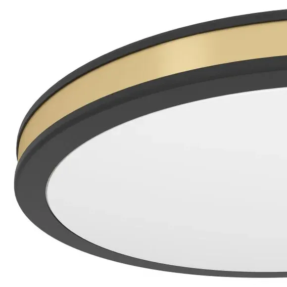 LED Flush Ceiling Light - Black, Metal