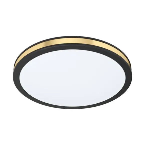 LED Flush Ceiling Light - Black, Metal