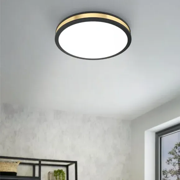 LED Flush Ceiling Light - Black, Metal image