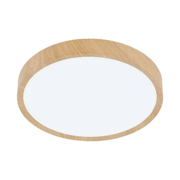 LED Flush Ceiling Light - Natural, Wood Effect image