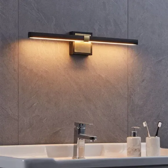 LED Mirror Wall Light - Black, Steel image