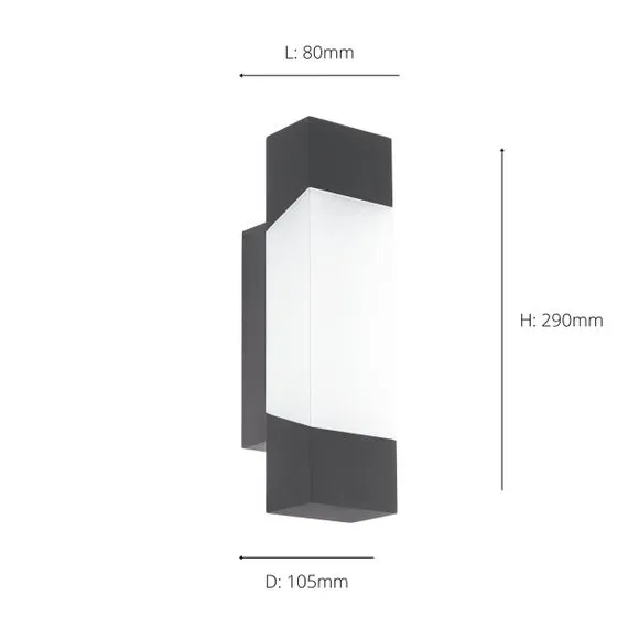 LED Outdoor Wall Light - Anthracite, Plastic