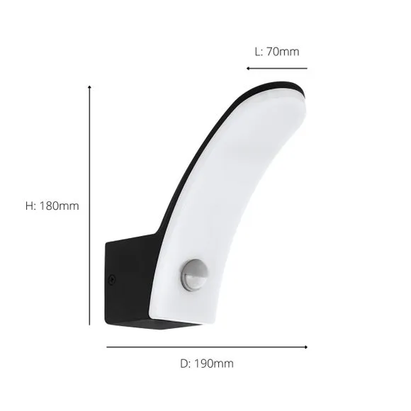 LED Sensor Wall Light - Black, Aluminium