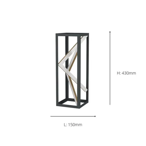 LED Table Lamp with Remote Control - Black, Steel