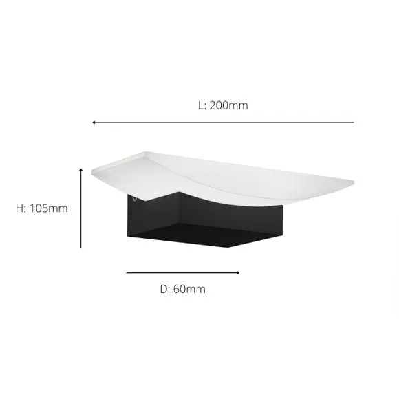 LED Uplighter Wall Light - Black