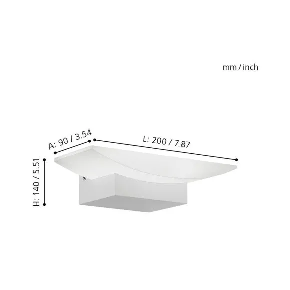 LED Uplighter Wall Light - White