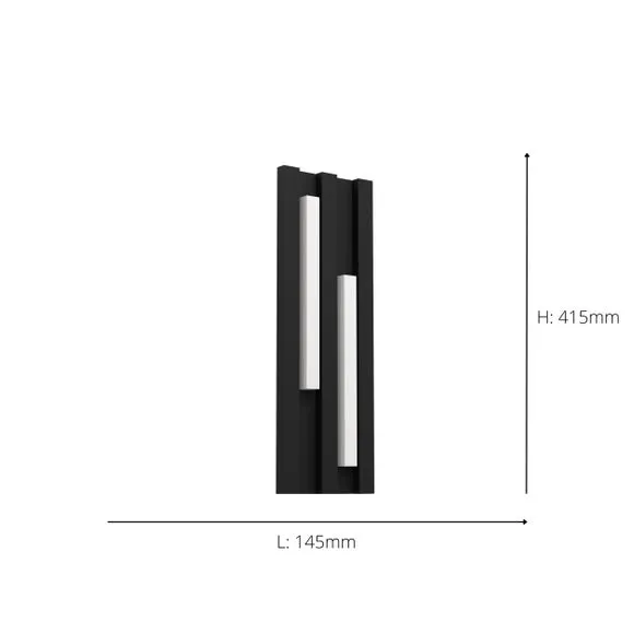LED Wall Light Indoor Outdoor - Black, Metal