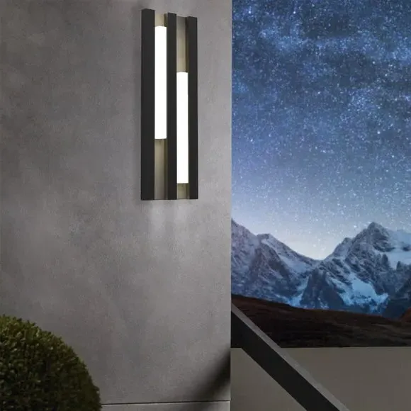 LED Wall Light Indoor Outdoor - Black, Metal