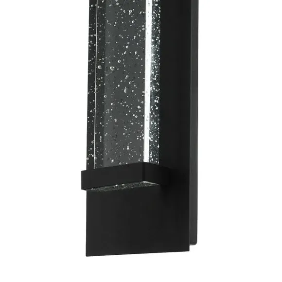 LED Wall Light with Glass Panel - Black, Aluminium