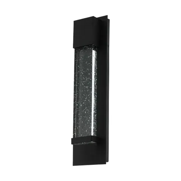 LED Wall Light with Glass Panel - Black, Aluminium