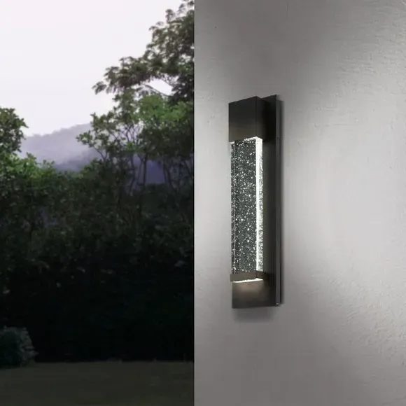 LED Wall Light with Glass Panel - Black, Aluminium image