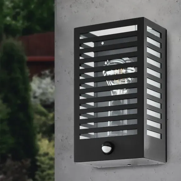 Outdoor Sensor Wall Light - Black, Metal